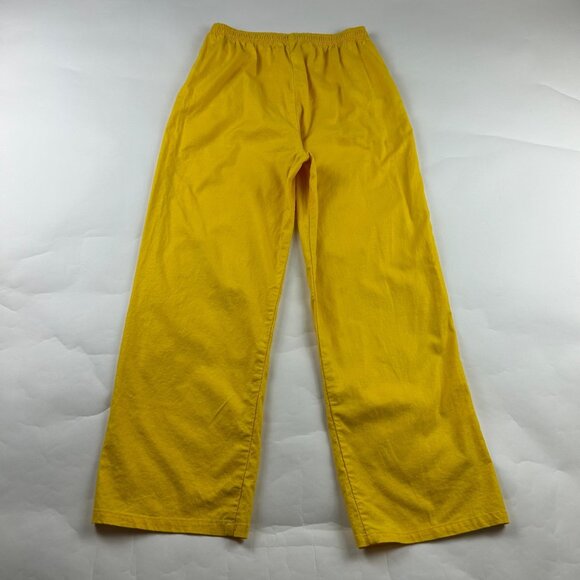 St. John Sport Nautical Yellow Linen Blend High Rise Wide Leg Pant S - Picture 6 of 6